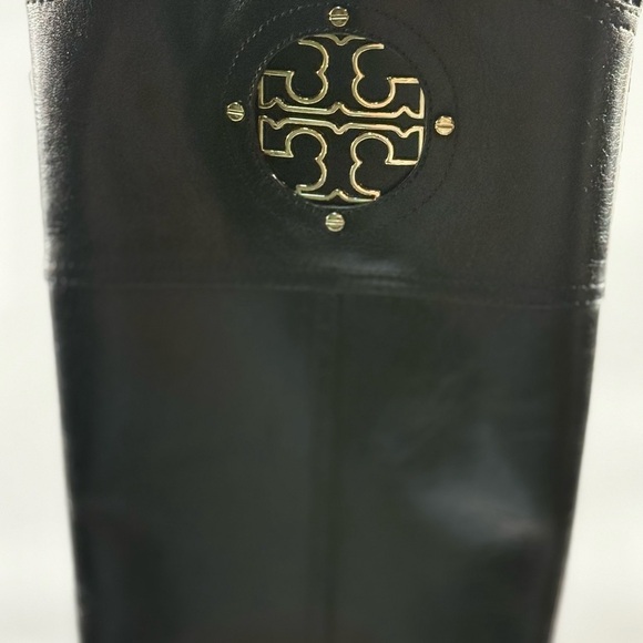 Tory Burch Black and Gold Ridding Boots - Picture 5 of 9